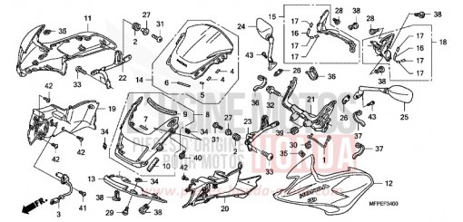 V. VERKLEIDUNG/SEITENVERKLEIDUNG/WINDSCHUTZSCHEIBE CB1300SAA de 2010